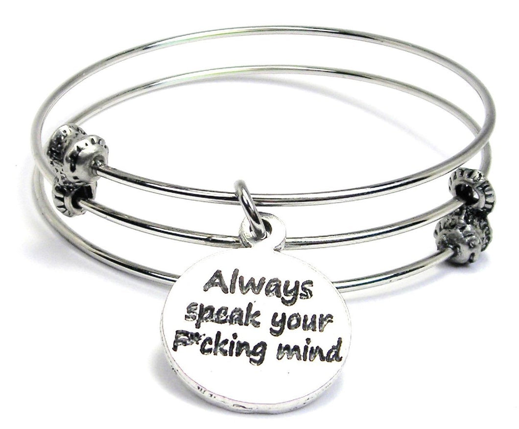 Always Speak Your Fcking Mind Triple Style Bangle