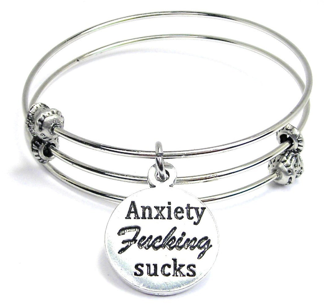 Anxiety Fcking Sucks Triple Style Bangle