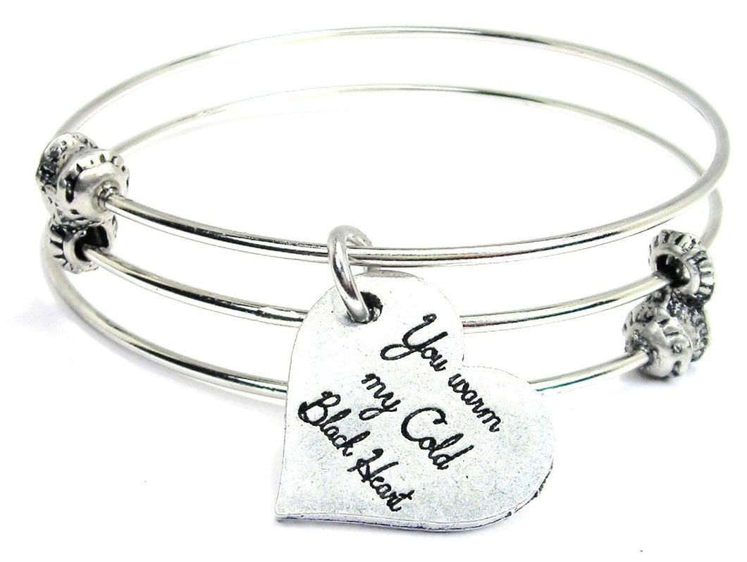 You Warm My Cold Black Heart Triple Style Bangle