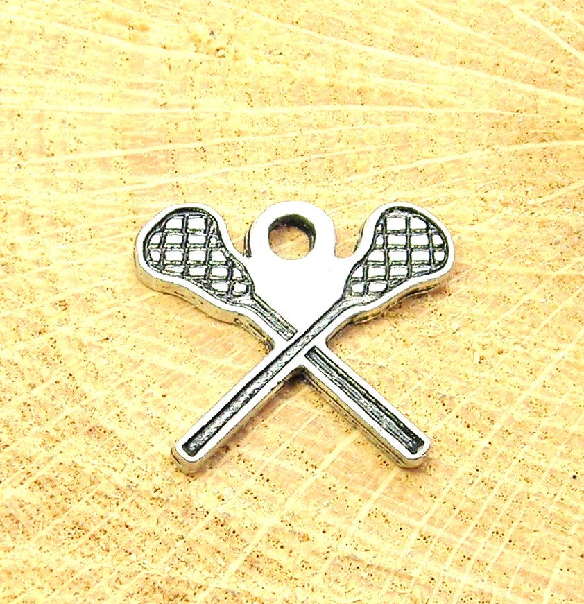 Crossed Lacrosse Sticks Charm