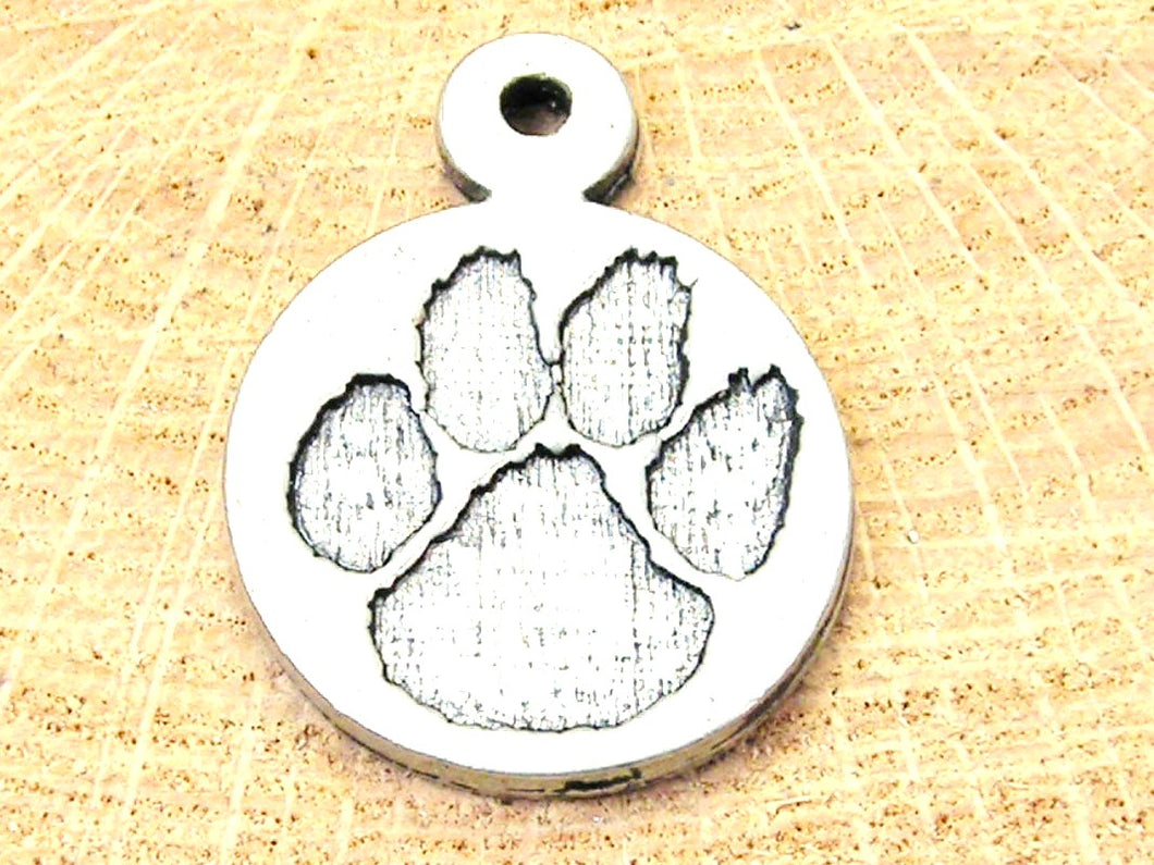 Fuzzy style paw print Charm