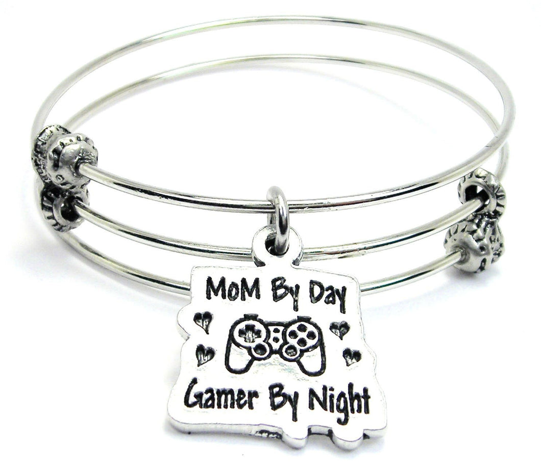 Mom By Day Gamer By Night Triple Style Bangle