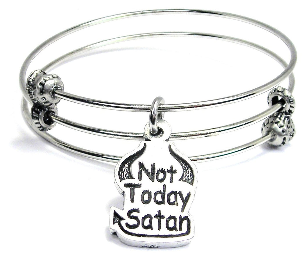 Not Today Satan Triple Style Bangle