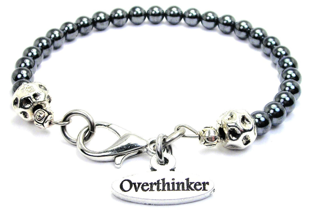 Overthinker Hematite Beaded Bracelet