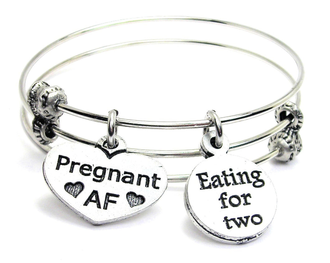 Pregnant AF Eating For Two Triple Style Bangle