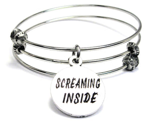 Screaming Inside Triple Style Bangle