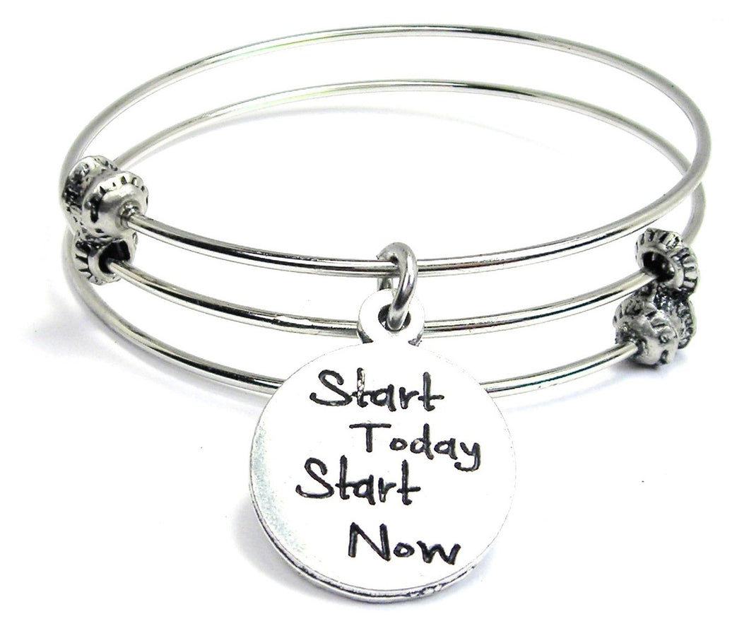 Start Today Start Now Triple Style Bangle