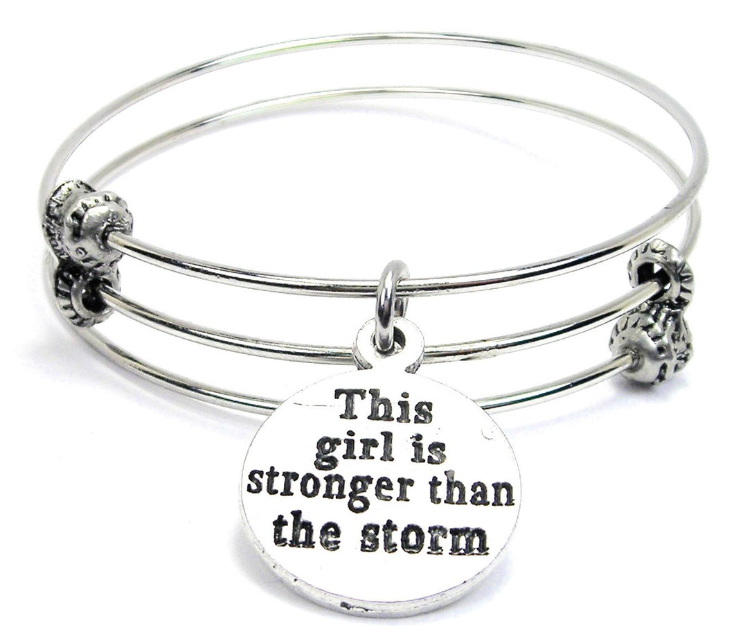 This Girl Is Stronger Than The Storm Triple Style Bangle